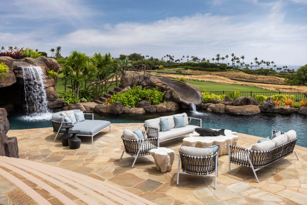 House tour of Mauna Kea estate pool lanai