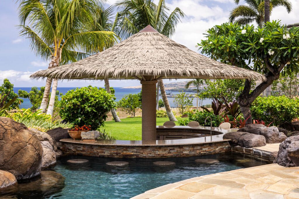 Swim up bar at Mauna Kea resort home