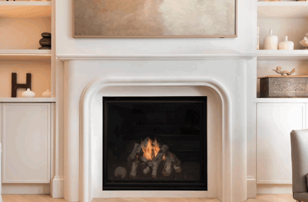 Custom fireplace mantel by Masana Stone