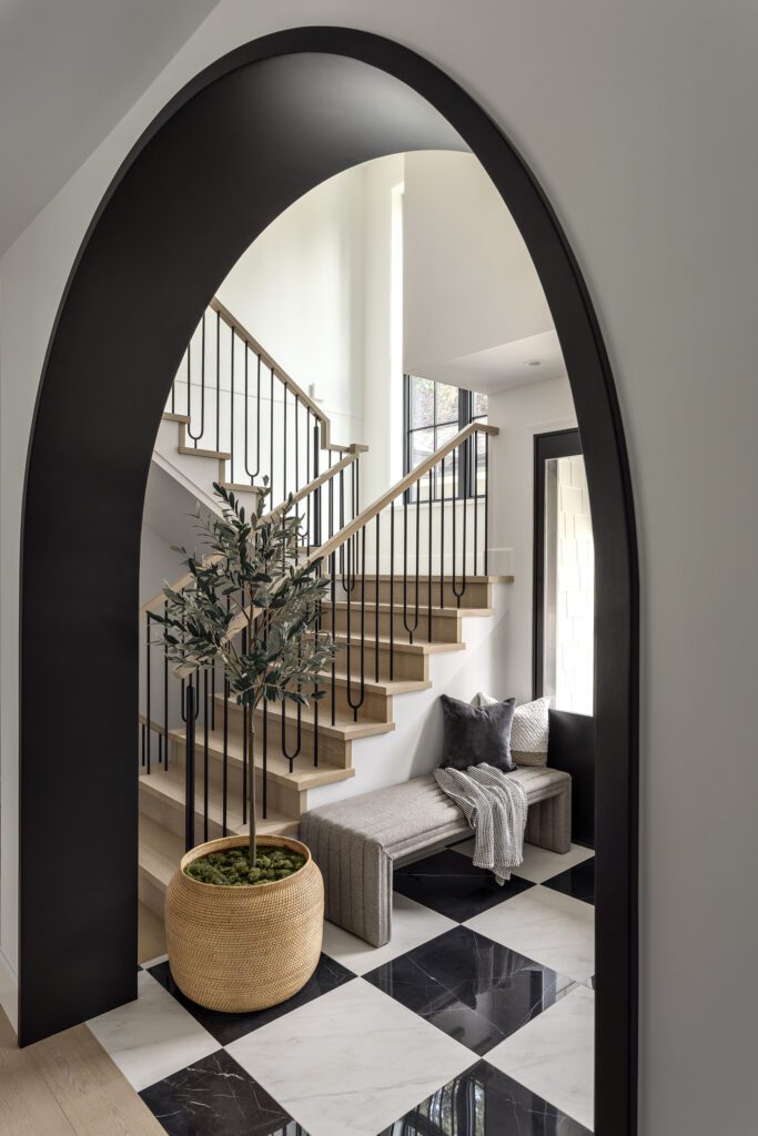 The entrance and stairs of Newmarket new build by Taleah Smith Design