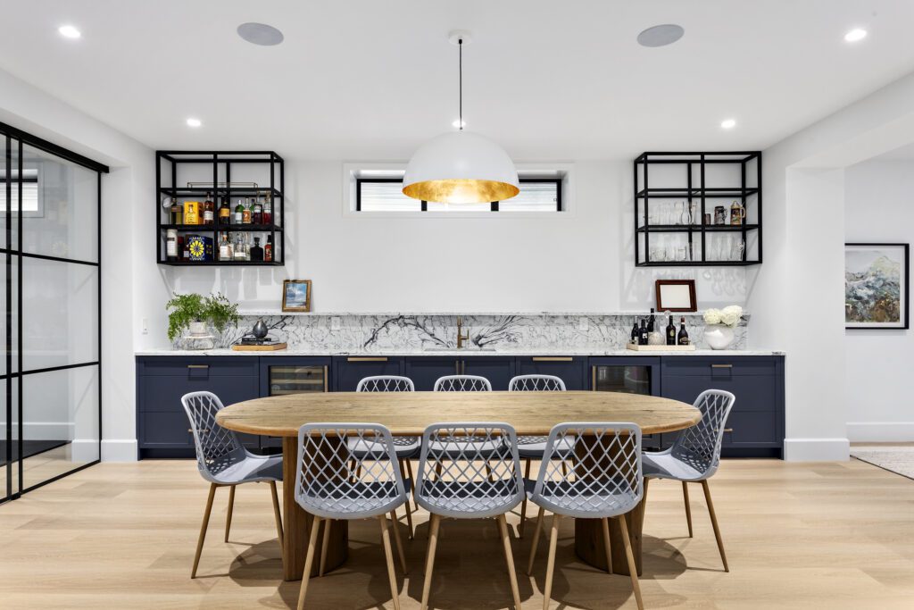 The basement flex space in the Newmarket new build in North Vancouver designed by Taleah Smith Design
