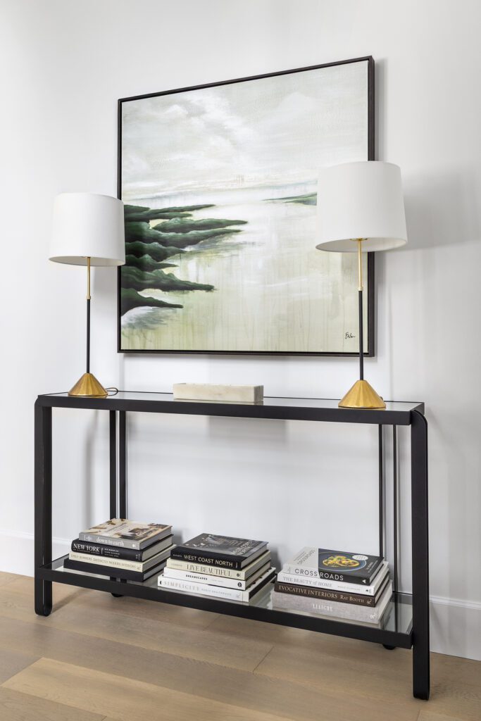 A hallway vignette by Taleah Smith Design in the Newmarket new build project