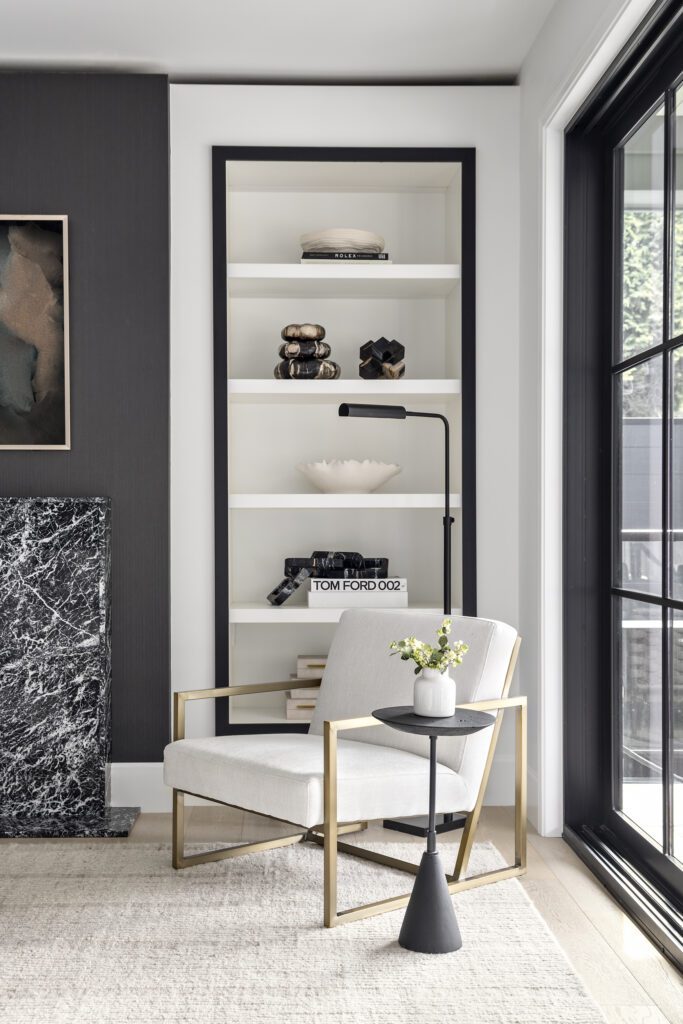 Detail shot of a living room designed by Taleah Smith Design in North Vancouver